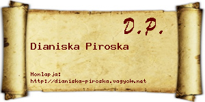Dianiska Piroska névjegykártya